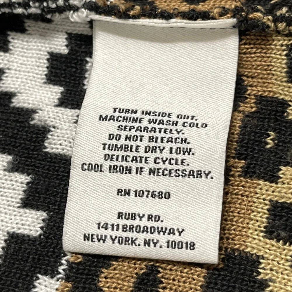 Ruby‎ Rd Cardigan Sweater Womens1X Open Front Southwest Brown USA-Made